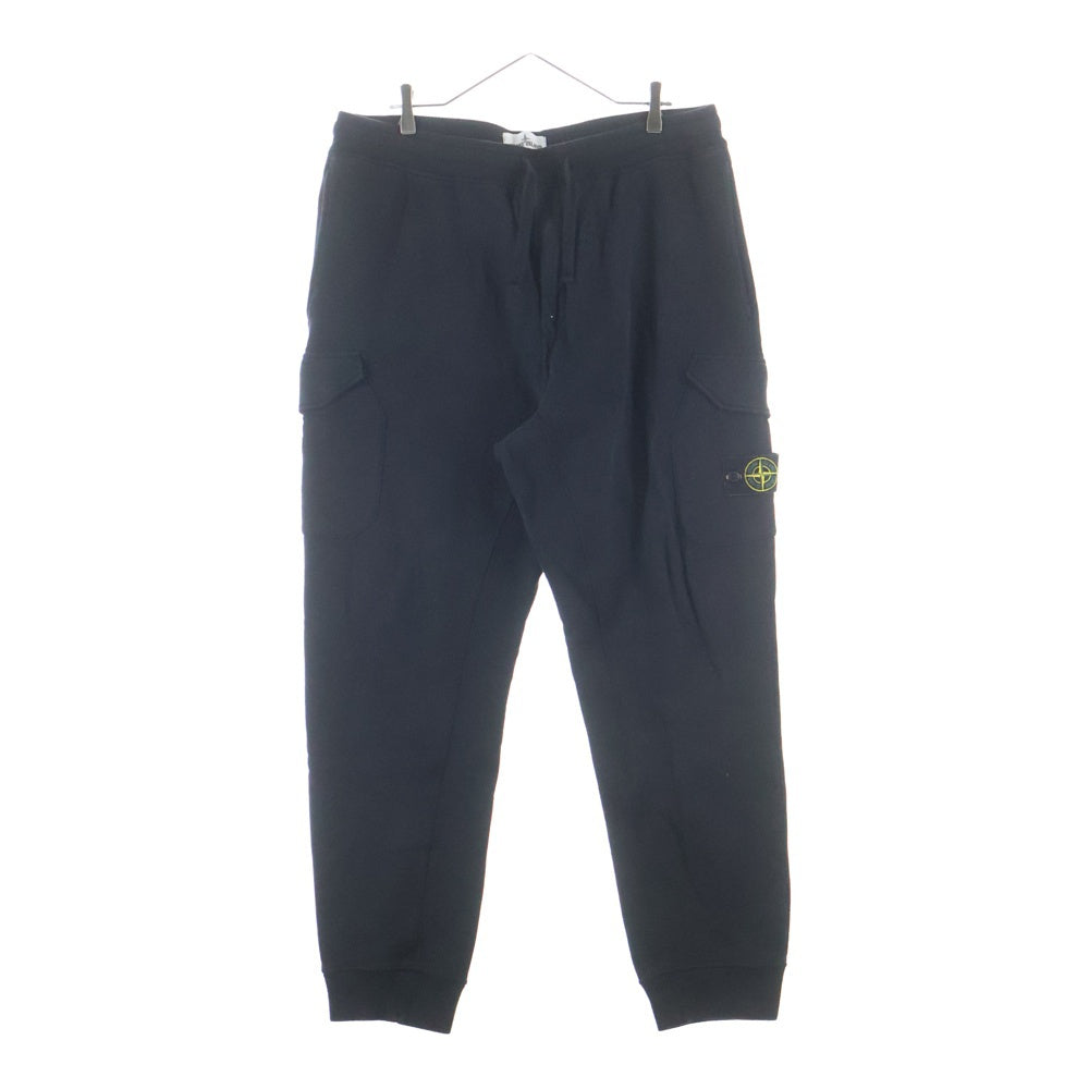 STONE ISLAND(ストーンアイランド) コンパスロゴパッチ マルチポケット スウェット カーゴパンツ ブラック 731563220