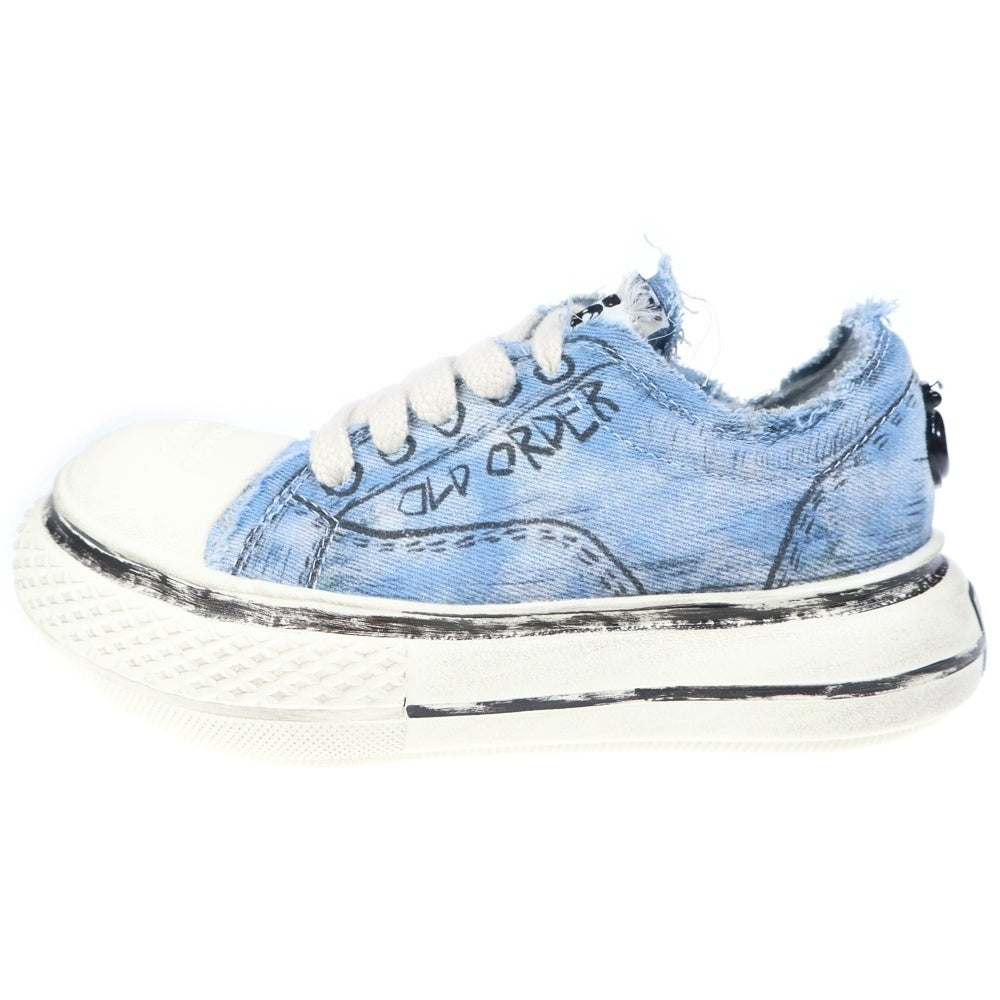 OLD ORDER(オールドオーダー) CANVAS DENIM OFF WHITE キャンバスデニム ローカットスニーカー ブルー/オフホワイト レディース US5/24cm O2320751