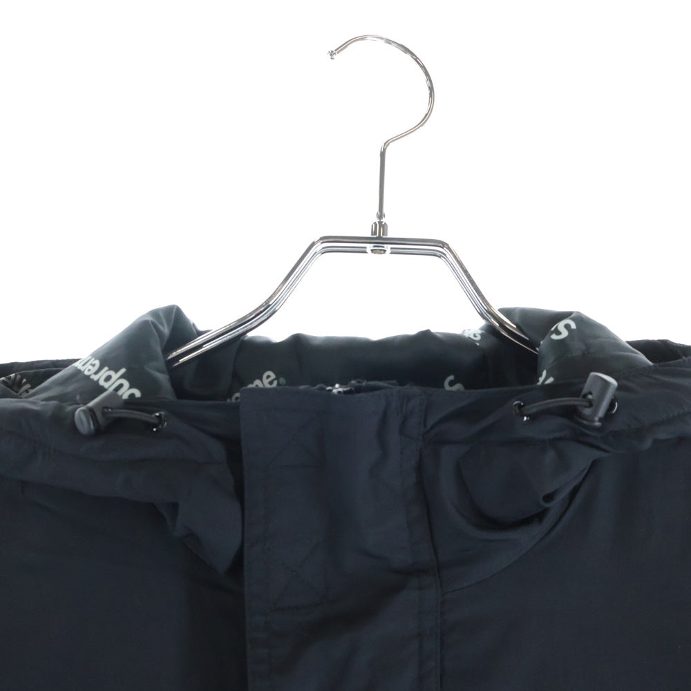 SUPREME(シュプリーム) 17AW Hooded Logo Half Zip Pullover フーデッドロゴ ハーフジップ プルオーバージャケット ブラック