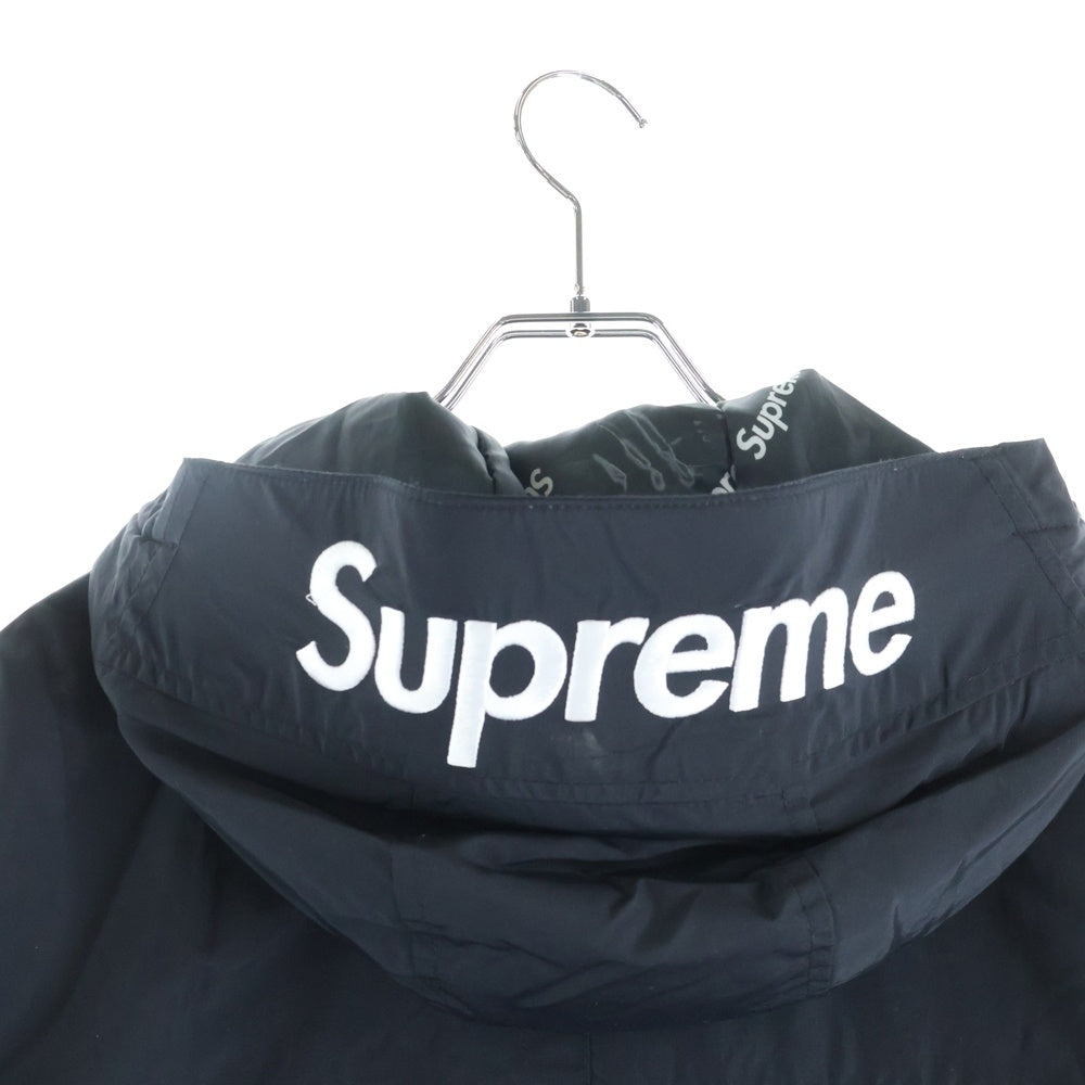 SUPREME(シュプリーム) 17AW Hooded Logo Half Zip Pullover フーデッドロゴ ハーフジップ プルオーバージャケット ブラック