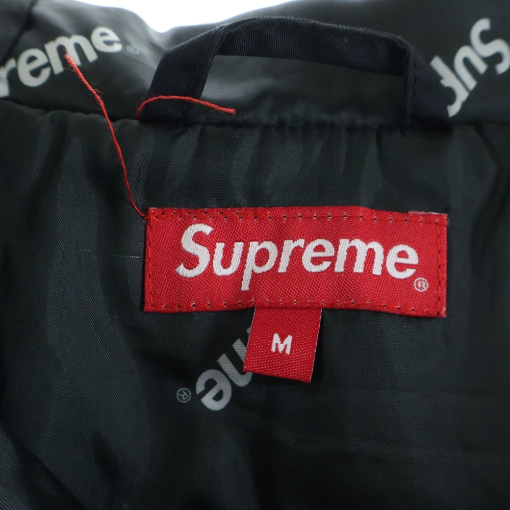 SUPREME(シュプリーム) 17AW Hooded Logo Half Zip Pullover フーデッドロゴ ハーフジップ プルオーバージャケット ブラック