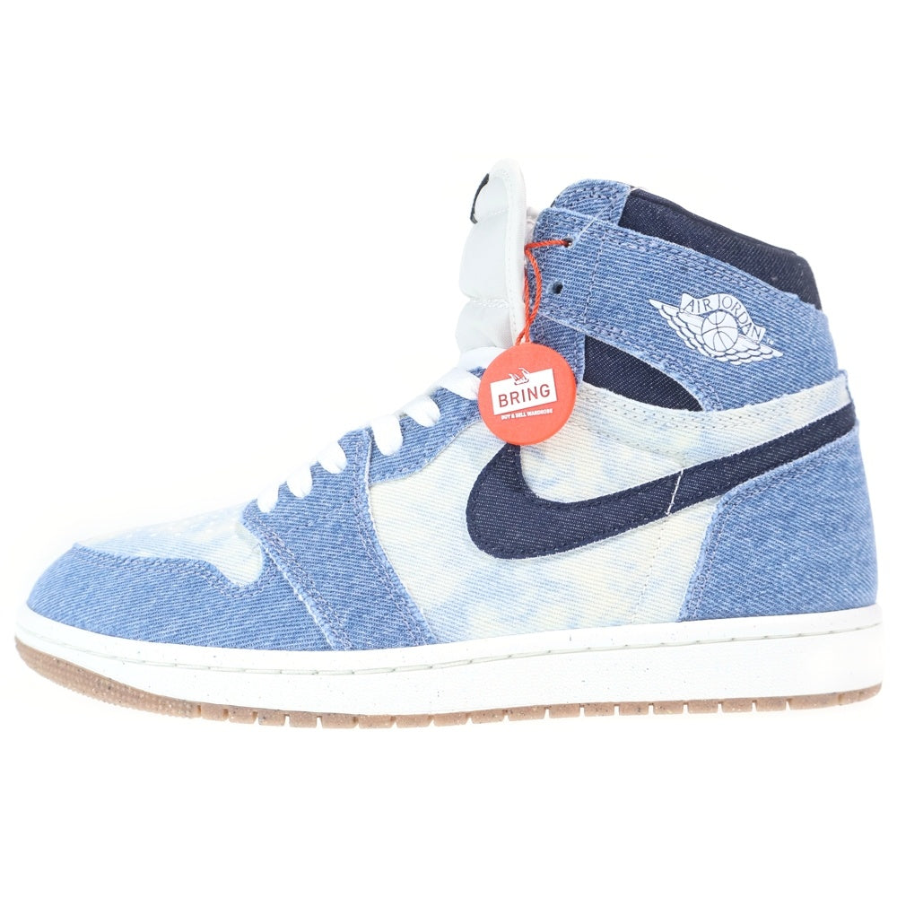 NIKE(ナイキ) AIR JORDAN 1 RETRO HIGH OG DENIM エアジョーダン1 レトロ デニム ハイカットスニーカー ブルー/ホワイト US8.5/26.5cm FQ2947-100