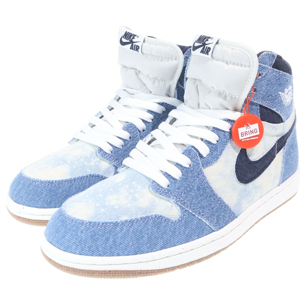 NIKE(ナイキ) AIR JORDAN 1 RETRO HIGH OG DENIM エアジョーダン1 レトロ デニム ハイカットスニーカー ブルー/ホワイト US8.5/26.5cm FQ2947-100