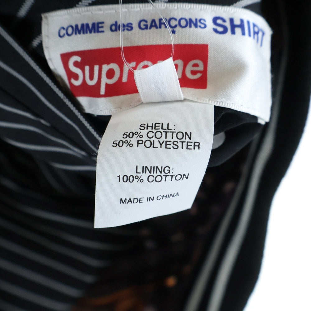 SUPREME(シュプリーム) 14SS ×COMME des GARCONS SHIRT Reversible Varsity Baseball Jacket コムデギャルソンシャツ リバーシブル バーシティ ベースボールジャケット ブラック