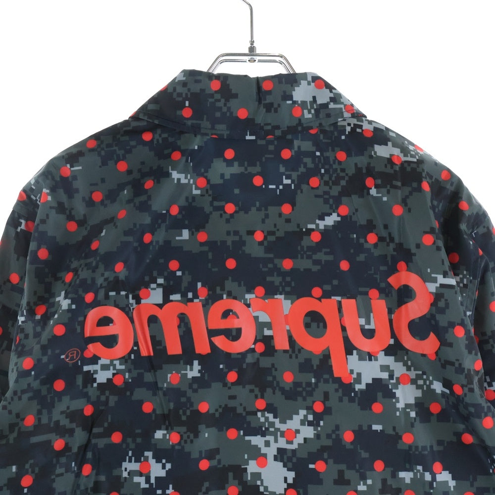 SUPREME(シュプリーム) 13SS ×COMME des GARCONS SHIRT Digi Camo Coach Jacket デジタルカモ ドット柄 ナイロン コーチジャケット ブラック/レッド