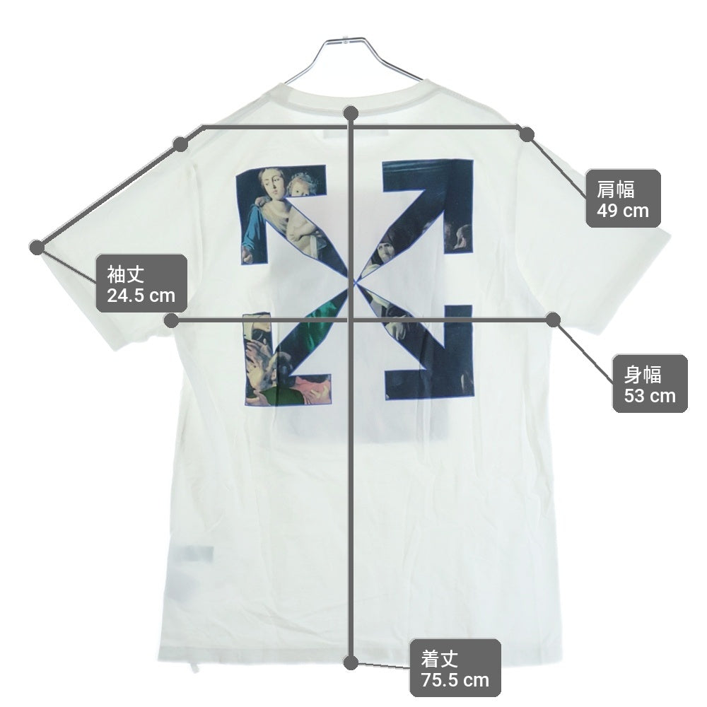 OFF-WHITE(オフホワイト) 20AW CARAVAGGIO PAINTING S/S TEE カラヴァッジョ ペインティング クルーネック 半袖Tシャツ カットソー ホワイト OMAA027E20JER008