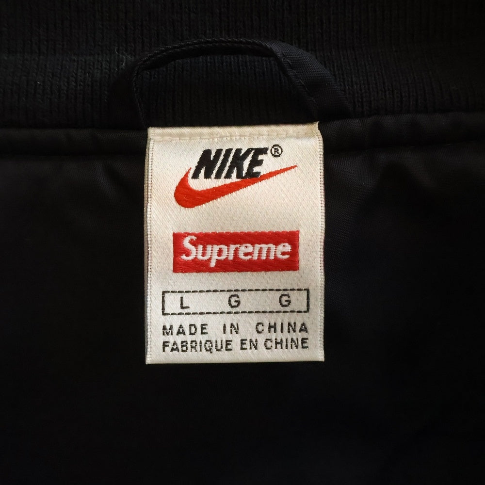 SUPREME(シュプリーム) 18SS ×NIKE ×NBA Teams Warm Up Jacket ナイキ エヌビーエー チーム ウォームアップジャケット スタジャン ブルゾン ブラック AO3631-010