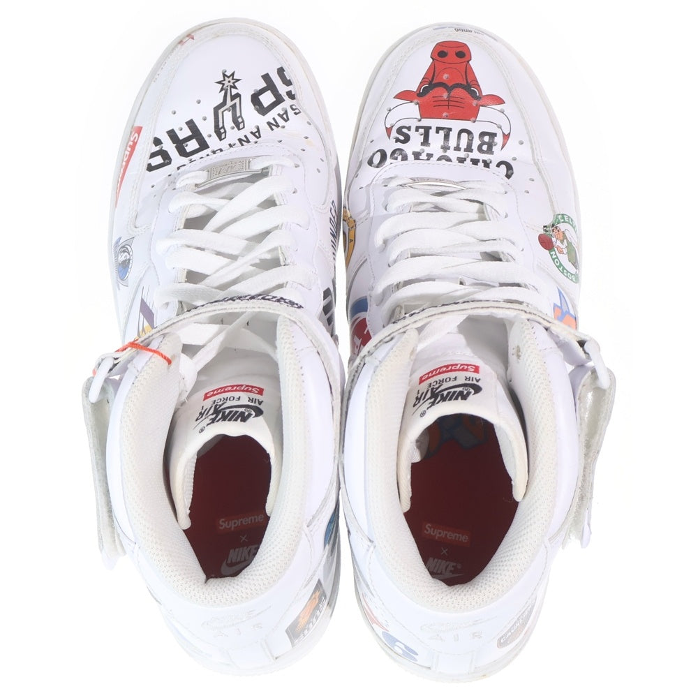 NIKE(ナイキ) ×SUPREME ×NBA AIR FORCE 1 MID 07 シュプリーム エヌビーエー エアフォース1 チーム ミッドカットスニーカー ホワイト US9.5/27.5cm AQ8017-100