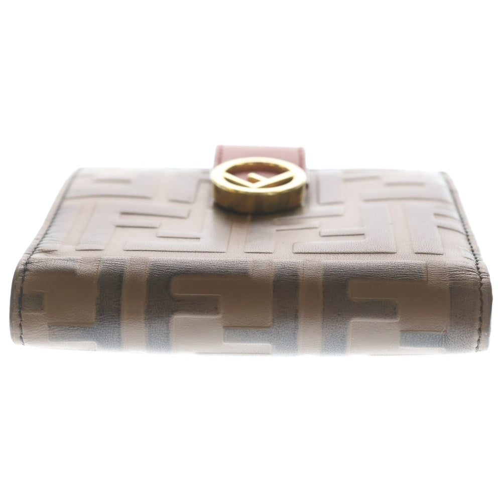 FENDI(フェンディ) エフイズ コンパクトウォレット 2つ折り財布 ブラウン/レッド 8M0386 レディース