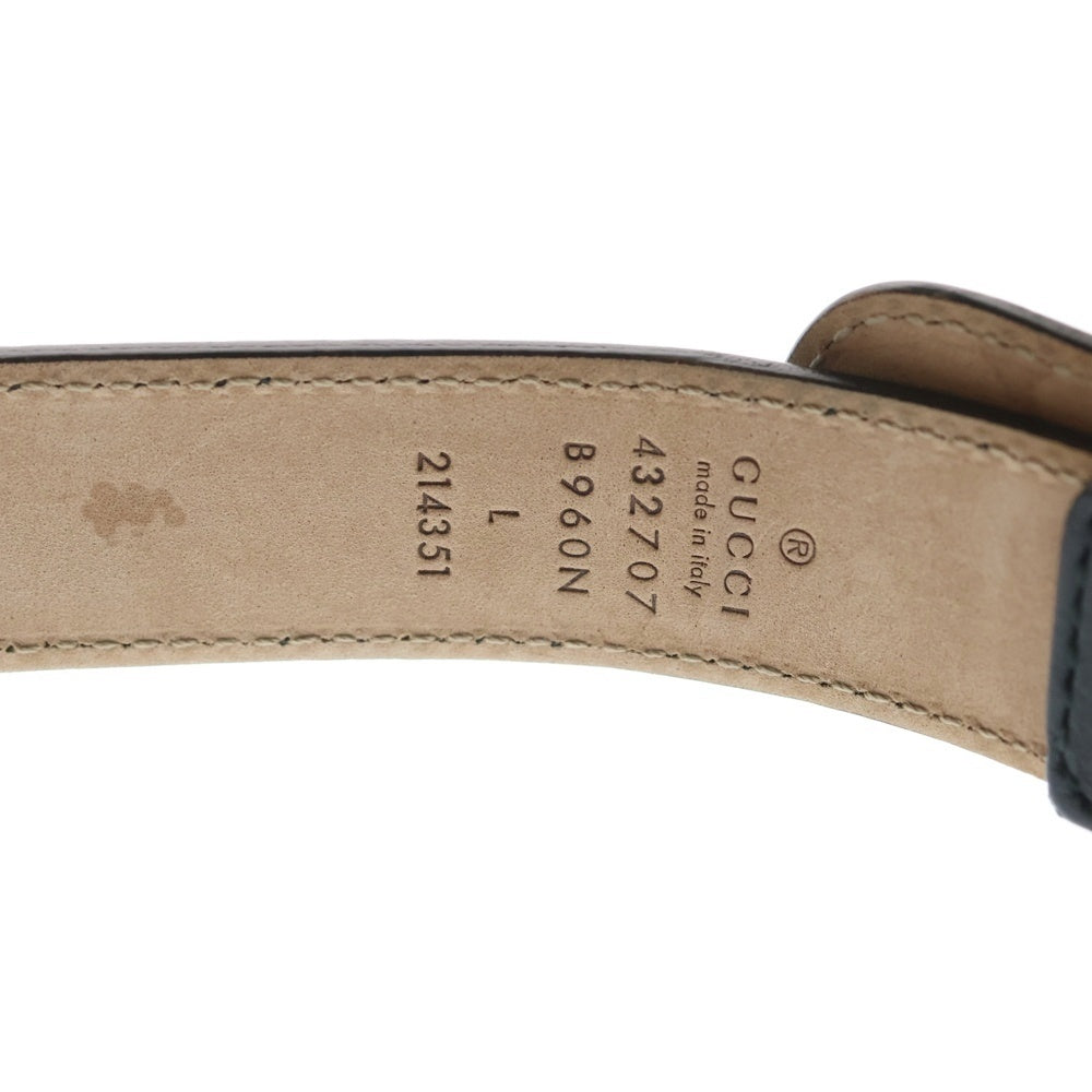 GUCCI(グッチ) チルドレンズ ダブルGバックル レザーベルト ブラック キッズ 432707 B960N