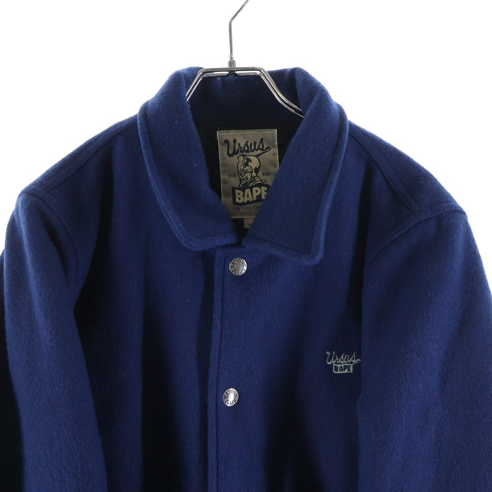 A BATHING APE(アベイシングエイプ) キルティングライニング スタジアムジャンパー バーシティジャケット ネイビー
