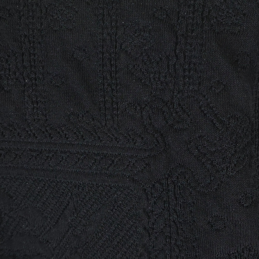 Mame Kurogouchi(マメ クロゴウチ) 23AW FLORAL JACQUARD KNITTED TOP フローラルジャガード ニットトップス セーター ブラック レディース MM23PF-KN717