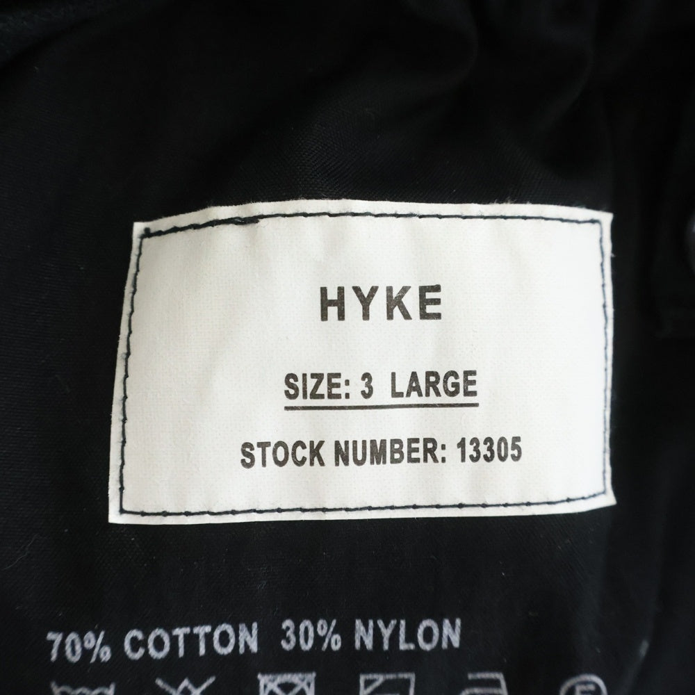 HYKE(ハイク) N/C TYPE M-51 SHELL PANTS ナイロンコットン M-51タイプ カーゴ トラウザーパンツ ブラック 13305