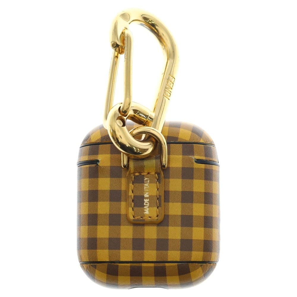 FENDI(フェンディ) イタリア製 ギンガムチェック AirPods用ケース イエロー レディース