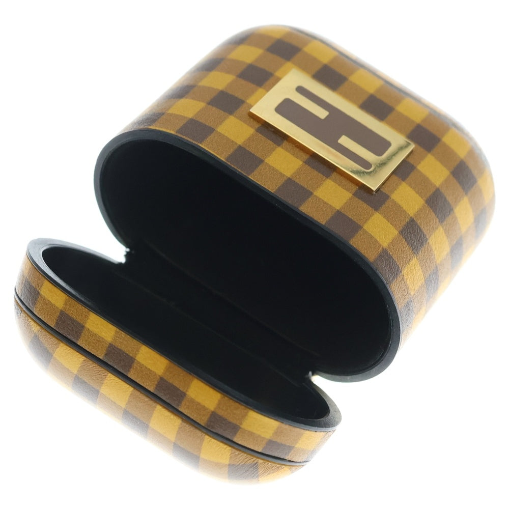 FENDI(フェンディ) イタリア製 ギンガムチェック AirPods用ケース イエロー レディース