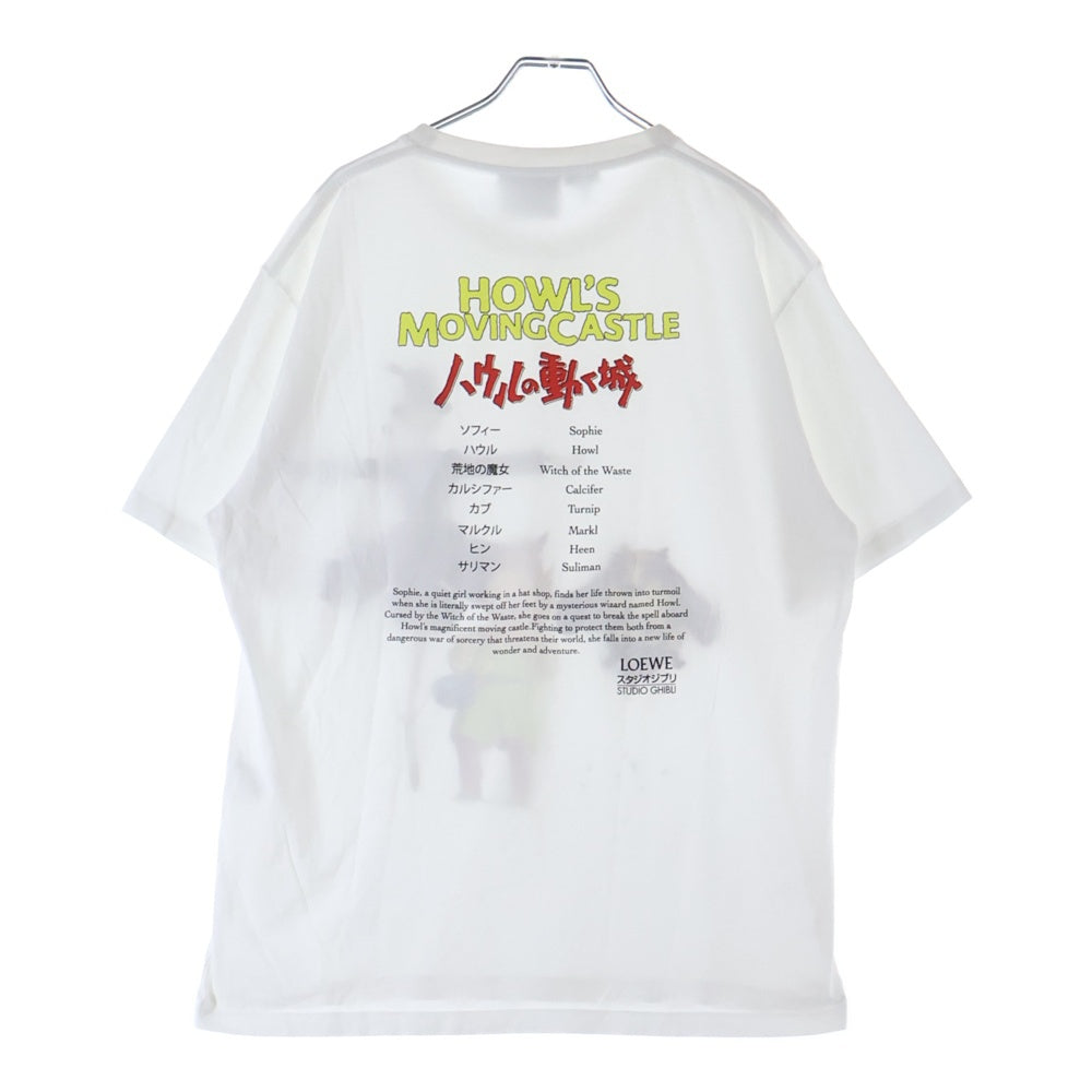 LOEWE(ロエベ) 23SS ×STUDIO GHIBLI スタジオジブリ ハウルの動く城 ヒンとマルクルとカカシのカブ クルーネックプルオーバー 半袖Tシャツカットソー ホワイト HB44Y22X11