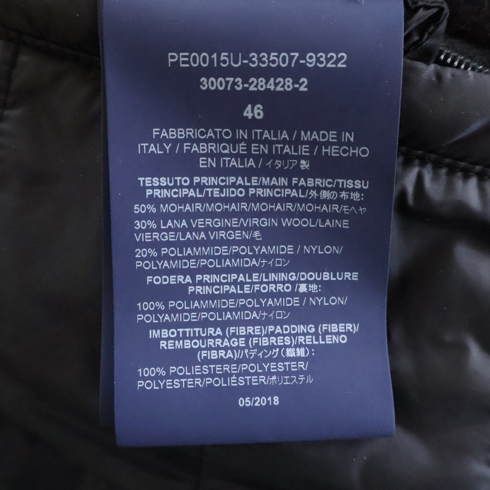 HERNO(ヘルノ) モヘア混 チェック柄 ウールダブルブレスト チェスターコート ブラウン/ブラック PE0015U-33507-9322