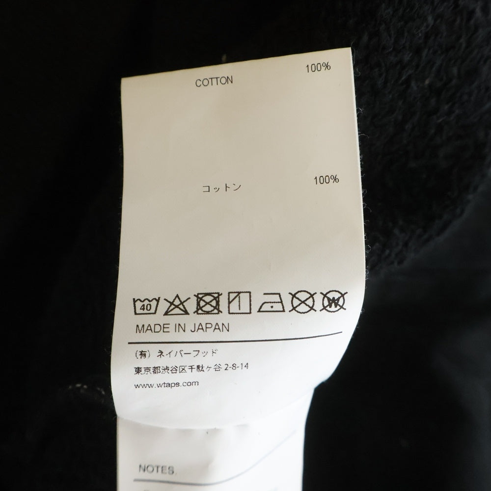 WTAPS(ダブルタップス) 23SS DESIGN 02 HOODY COTTON DSQG フロントロゴ刺繍 プルオーバースウェットパーカー フーディー ブラック 231ATDT-CSM09