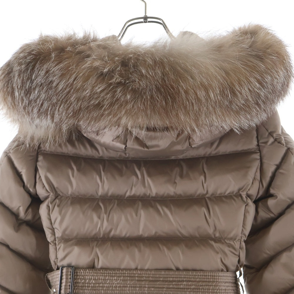 MONCLER(モンクレール) 21AW CUPIDONE キュピドン ベルテッド ファーフーデッドダウンコート ジャケット レディース ブラウン G20931A00094