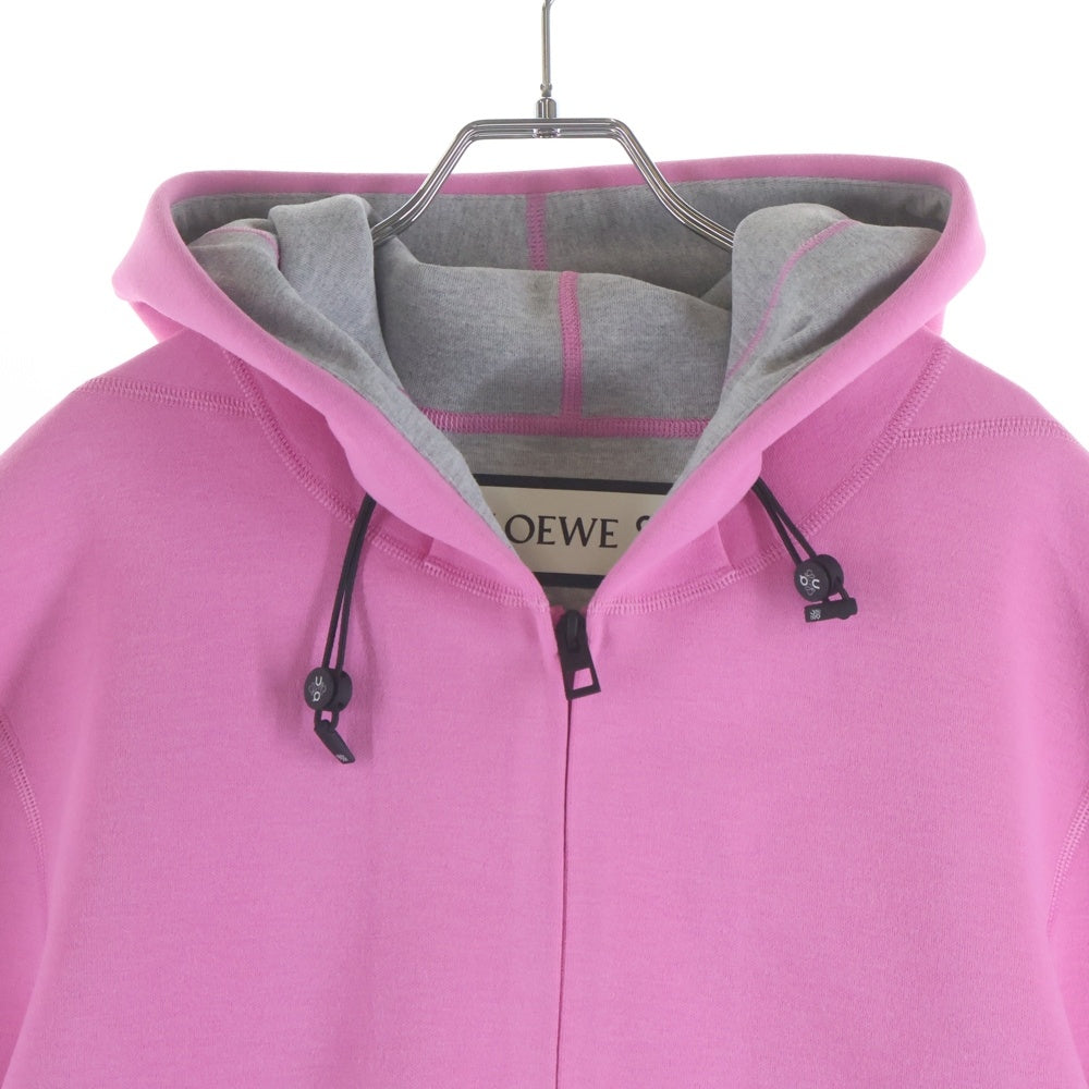 LOEWE(ロエベ) 24SS ×ON HOODIE IN TECHNICAL JERSEY テクニカルジャージー フーデットジップアップパーカー ピンク H929Y25J01