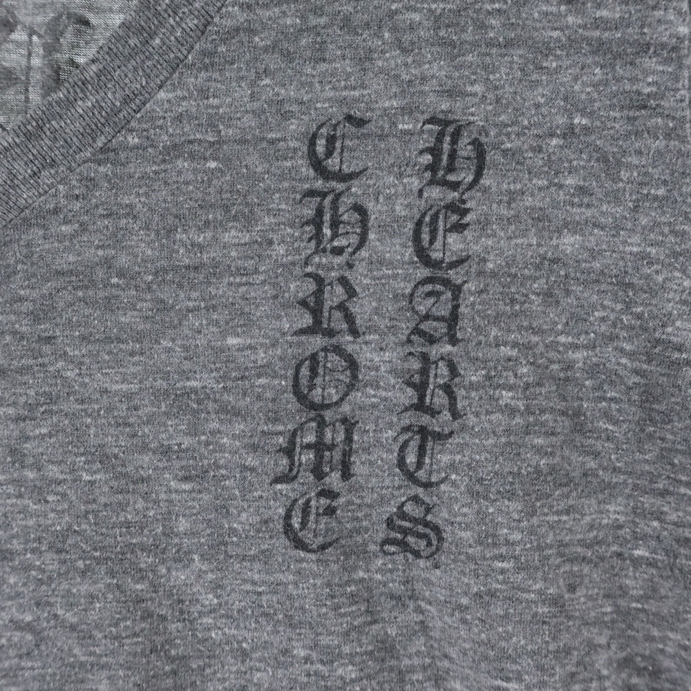 CHROME HEARTS(クロムハーツ) OLD T-BAR STAR LOGO ティーバースタープリント Vネック 半袖Tシャツカットソー グレー