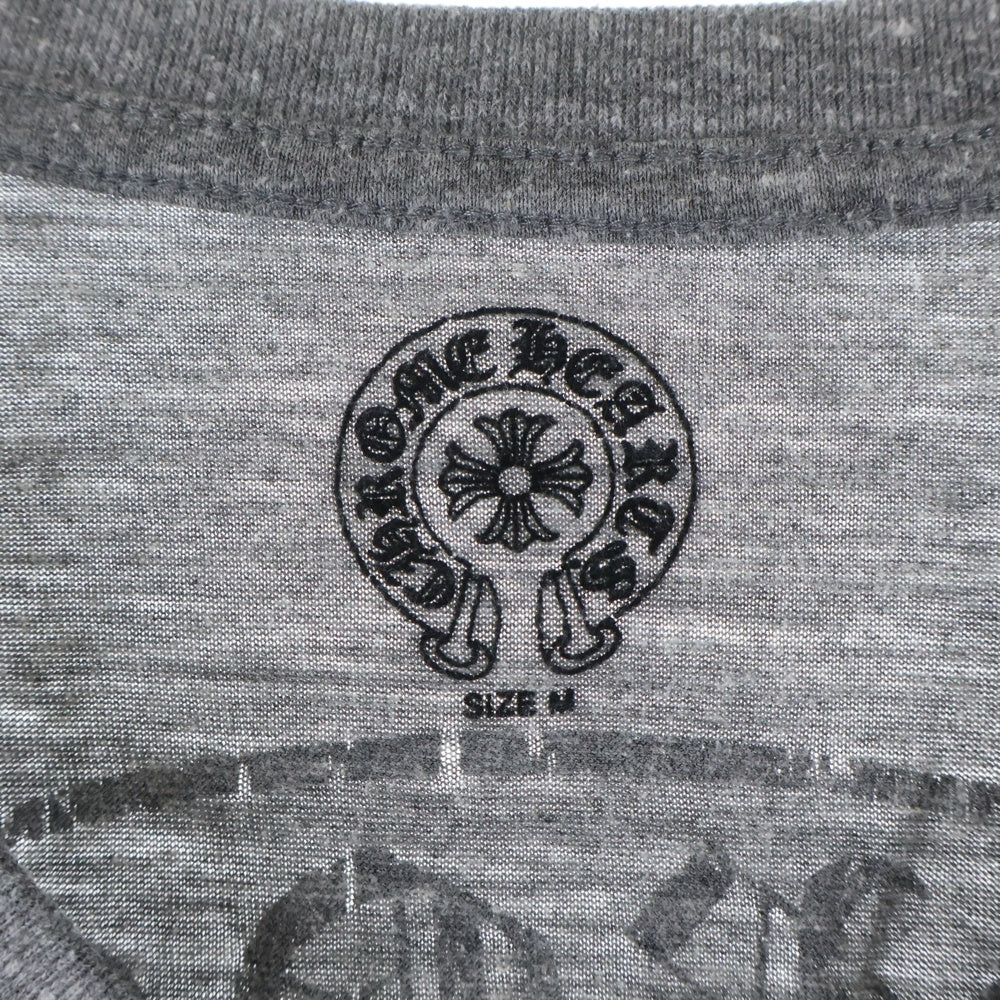 CHROME HEARTS(クロムハーツ) OLD T-BAR STAR LOGO ティーバースタープリント Vネック 半袖Tシャツカットソー グレー