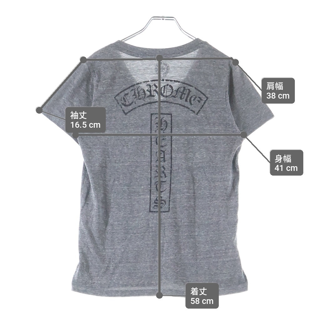 CHROME HEARTS(クロムハーツ) OLD T-BAR STAR LOGO ティーバースタープリント Vネック 半袖Tシャツカットソー グレー