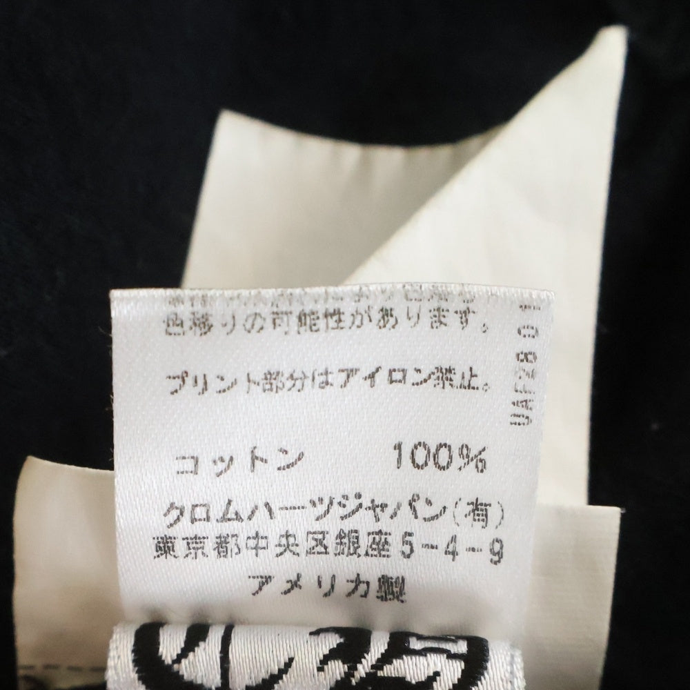 CHROME HEARTS(クロムハーツ) スクロールプリント アームロゴ バックプリント クルーネック 長袖Tシャツカットソー ブラック
