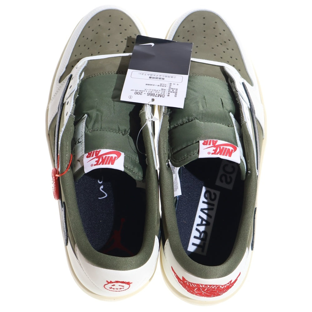 NIKE(ナイキ) ×TRAVIS SCOTT AIR JORDAN 1 LOW OG REVERSE OLIVE トラヴィススコット エアジョーダン リバースオリーブ ローカットスニーカー US11.5/29.5cm DM7866-200
