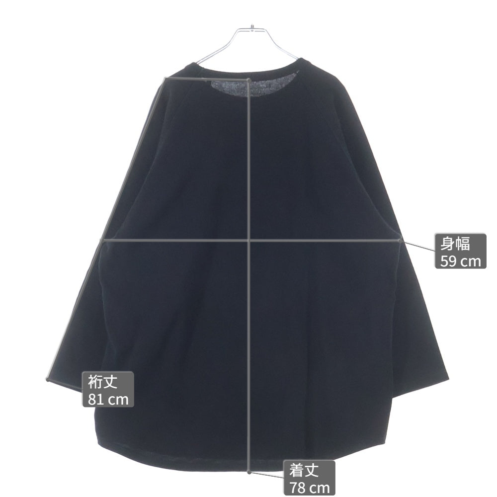 COMOLI(コモリ) 25SS コットンジャージ ベースボールTシャツ 長袖クルーネックカットソー ブラック B01-05004