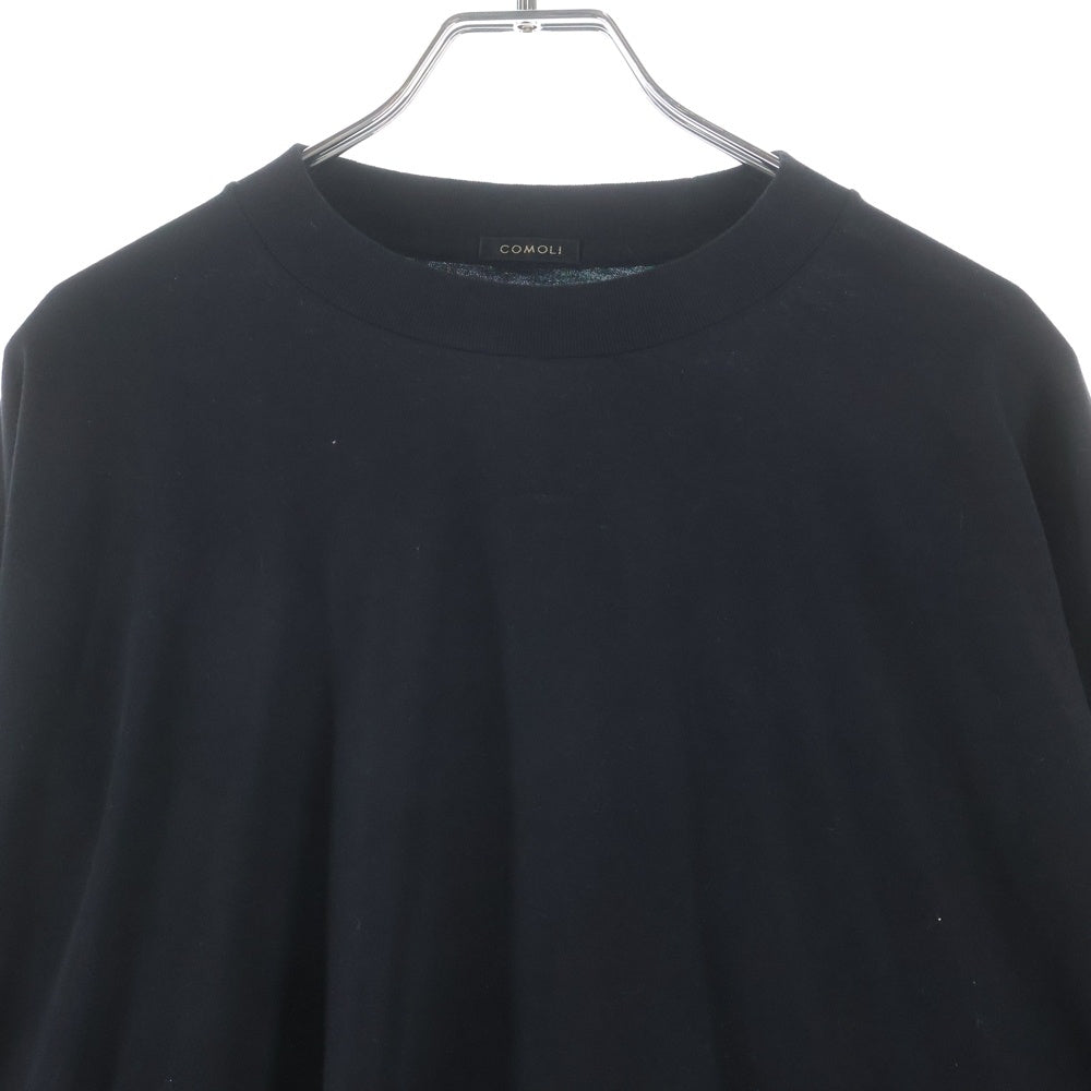 COMOLI(コモリ) 25AW コットンカシミヤ 長袖Tシャツ クルーネックカットソー ブラック C03-05009