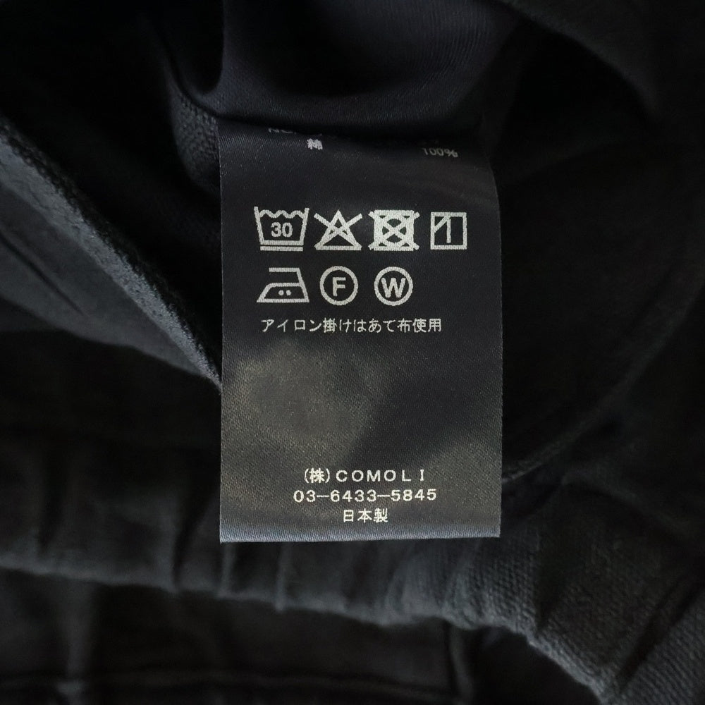 COMOLI(コモリ) 25SS コットンダックス テーパードパンツ ブラック B01-03007