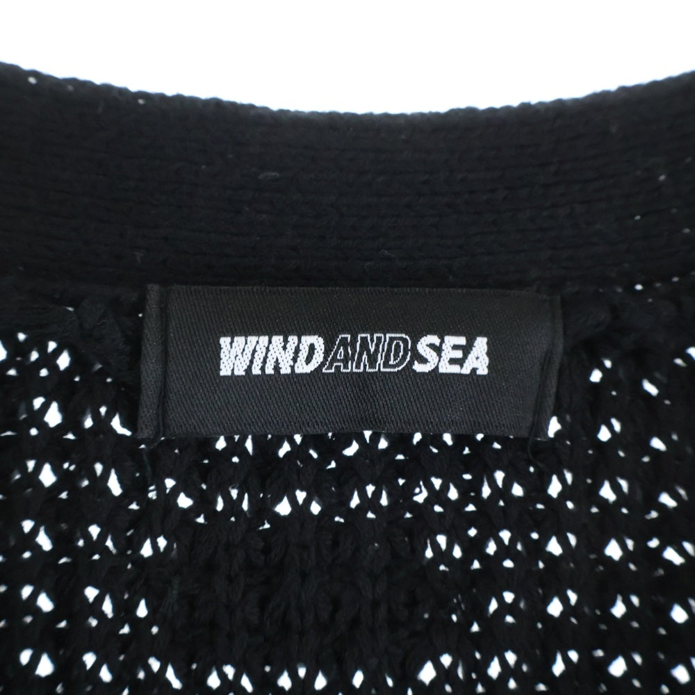 WIND AND SEA(ウィンダンシー) WAFFLE KNIT CARDIGAN ワッフルニット カーディガン セーター ブラック WDS-O-CLCS-25-Q3-KN-06