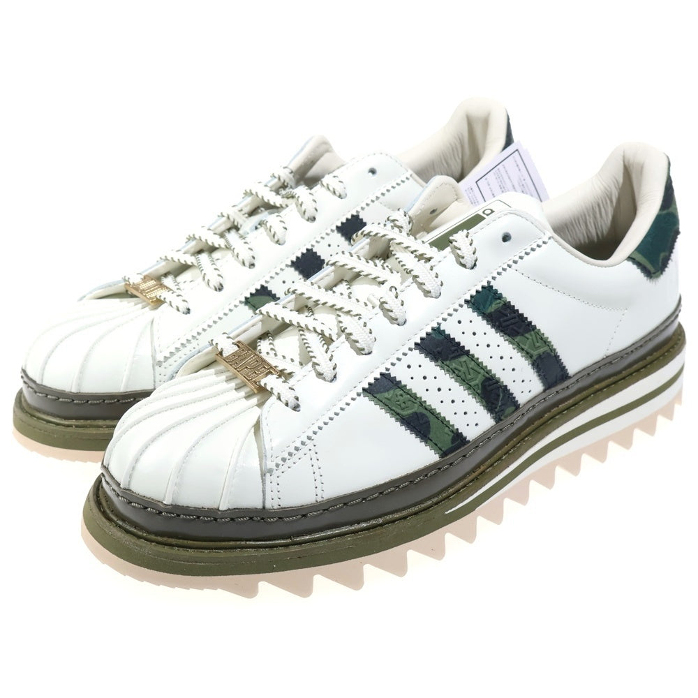 adidas(アディダス) ×CLOT ×BAPE SUPERSTAR BY EDISON CHEN クロット ベイプ スーパースターバイエディソンチャン シャークソール ローカットスニーカー US10/28cm KJ1473