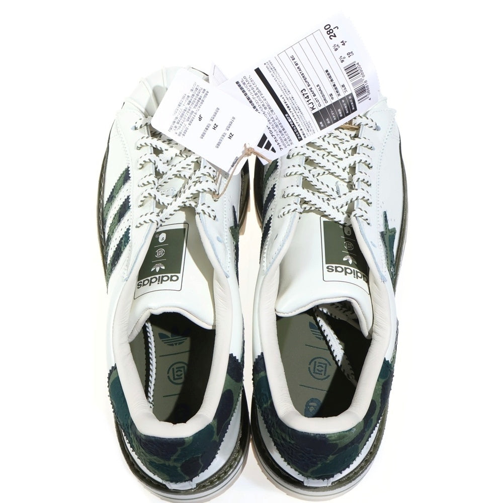 adidas(アディダス) ×CLOT ×BAPE SUPERSTAR BY EDISON CHEN クロット ベイプ スーパースターバイエディソンチャン シャークソール ローカットスニーカー US10/28cm KJ1473