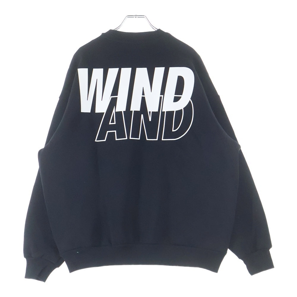 WIND AND SEA(ウィンダンシー) Loose Fit Crewneck Sweat Shirt ルーズフィット ロゴプリント クルーネックスウェットシャツ トレーナー ブラック WDS-O-CLN-26-Q1-CS-02