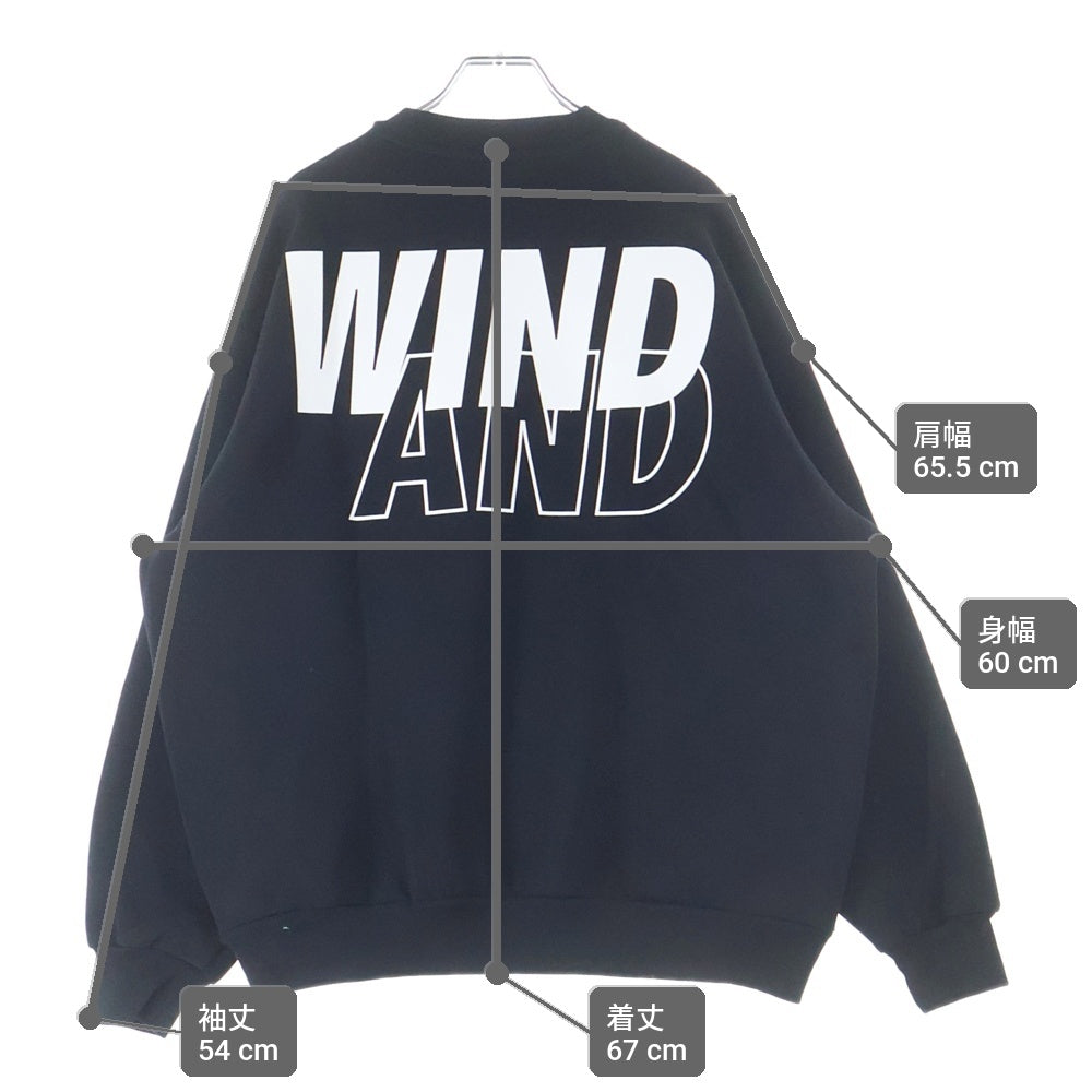 WIND AND SEA(ウィンダンシー) Loose Fit Crewneck Sweat Shirt ルーズフィット ロゴプリント クルーネックスウェットシャツ トレーナー ブラック WDS-O-CLN-26-Q1-CS-02
