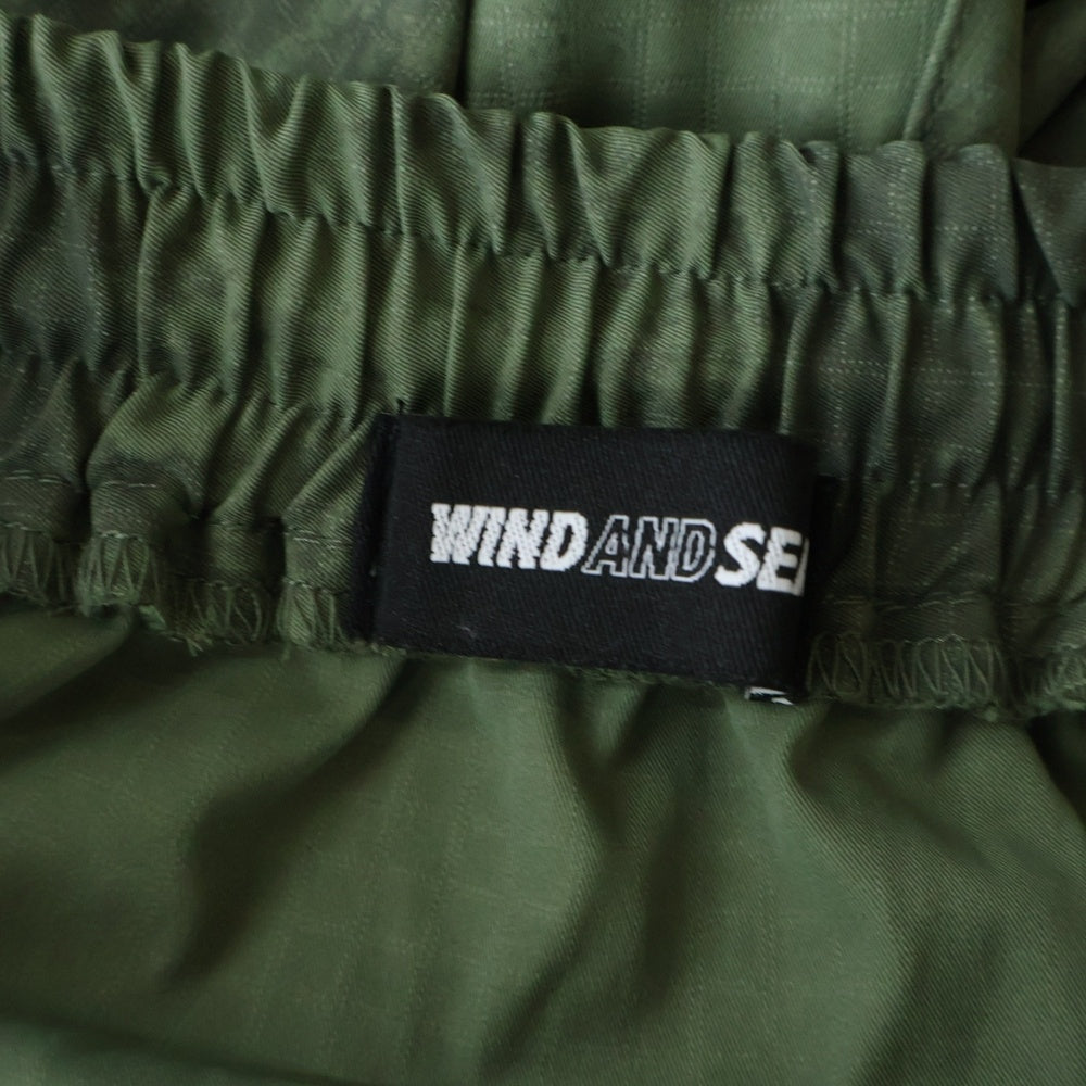 WIND AND SEA(ウィンダンシー) BIG LOGO TRACK PANTS ビッグロゴ ドローストリング トラックパンツ カーキ WDS-O-ATN-26-Q1-PT-01