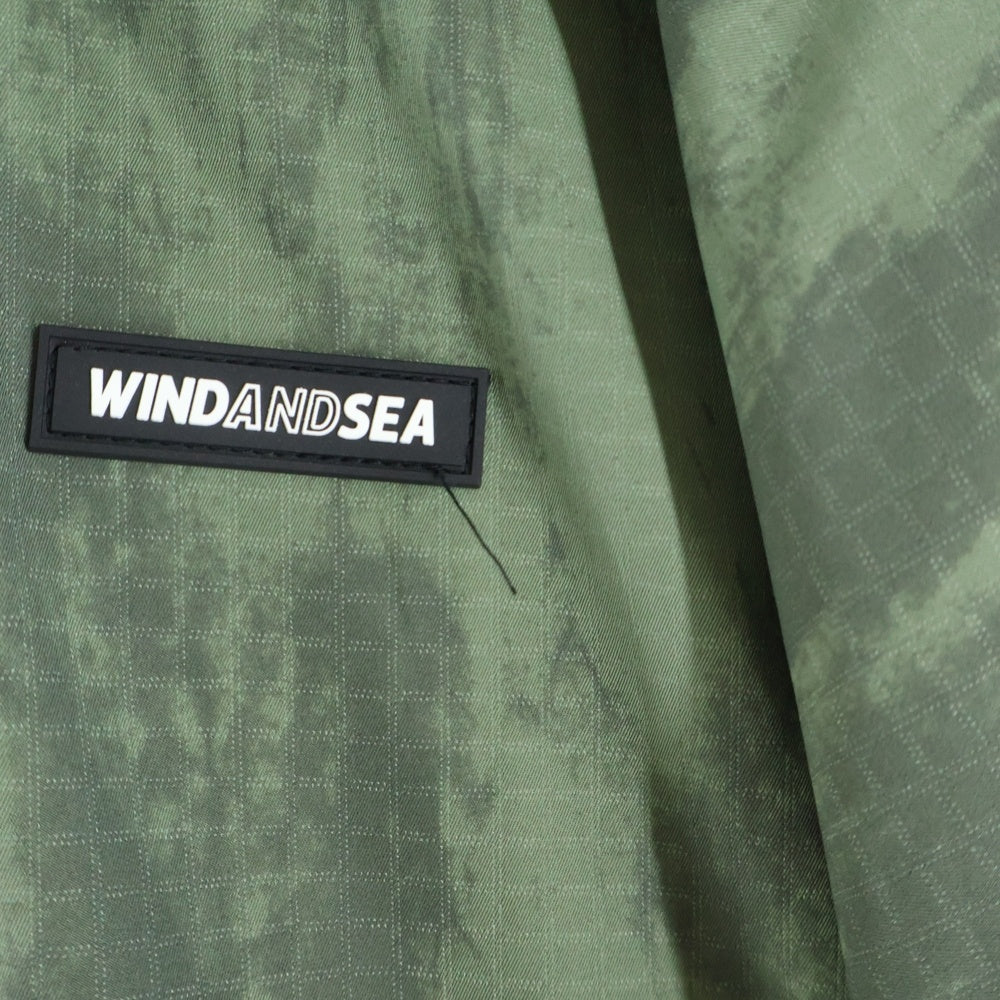 WIND AND SEA(ウィンダンシー) BIG LOGO SHELL PARKA ビッグロゴ シェルパーカー フーデッドジャケット カーキ WDS-O-ATN-26-Q1-JK-01