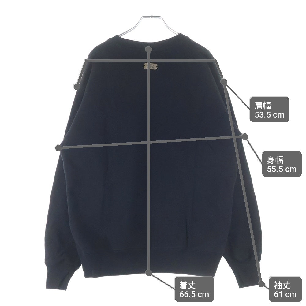 WIND AND SEA(ウィンダンシー) METALLIC CREWNECK SWEATSHIRT メタリック ロゴプリント クルーネックスウェットシャツ トレーナー ブラック WDS-O-CLCS-25-Q3-CS-01