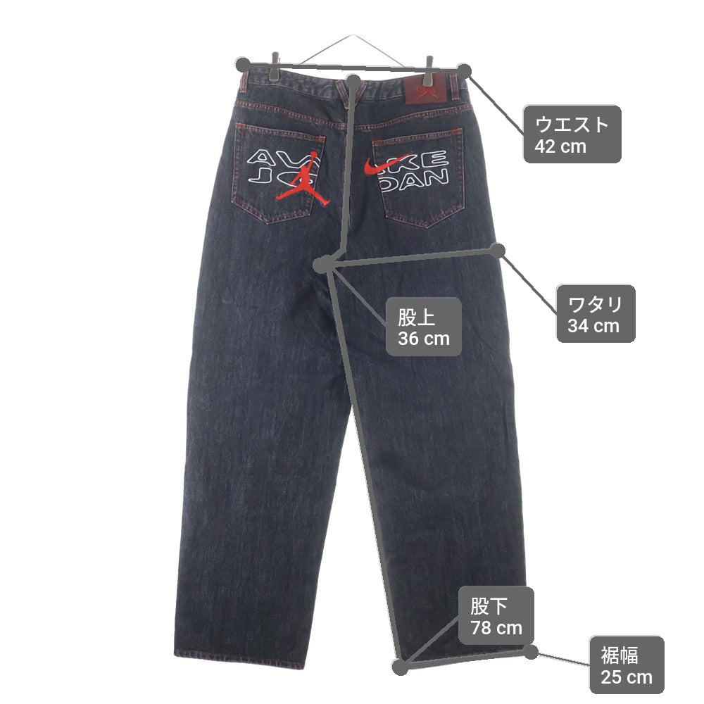 AWAKE NY(アウェイク ニューヨーク) ×JORDAN 5 WASHED DENIM JEANS ジョーダン5 ウォッシュドデニムパンツ ジーンズ ブラック IB7298-010