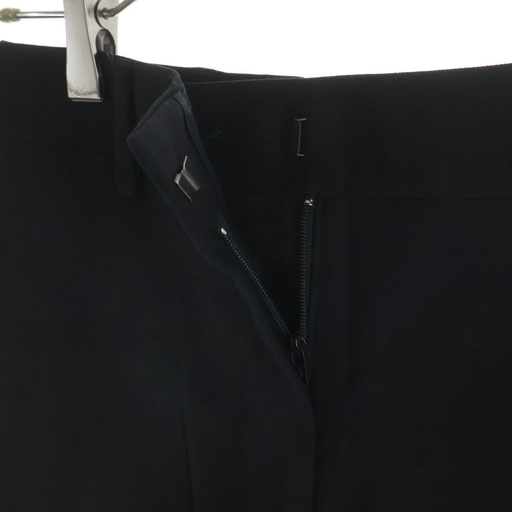 LOEWE(ロエベ) WOOL GABARDINE WIDE PANTS ウールギャバジン ジップアップ ワイドストレート パンツ ブラック Q825331X06