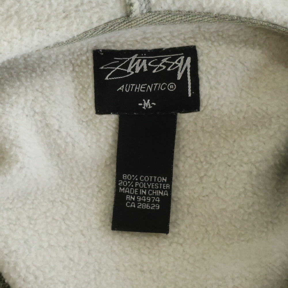 STUSSY(ステューシー) 00S グリーンアーガイル柄 ダブルポケット ジップアップ フーデッド パーカー グレー
