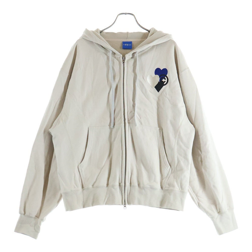 COIN PARKING DELIVERY(コインパーキングデリバリー) LOVE STITCH HOODIE ラブステッチ ジップアップスウェットフーディー パーカー アイボリー
