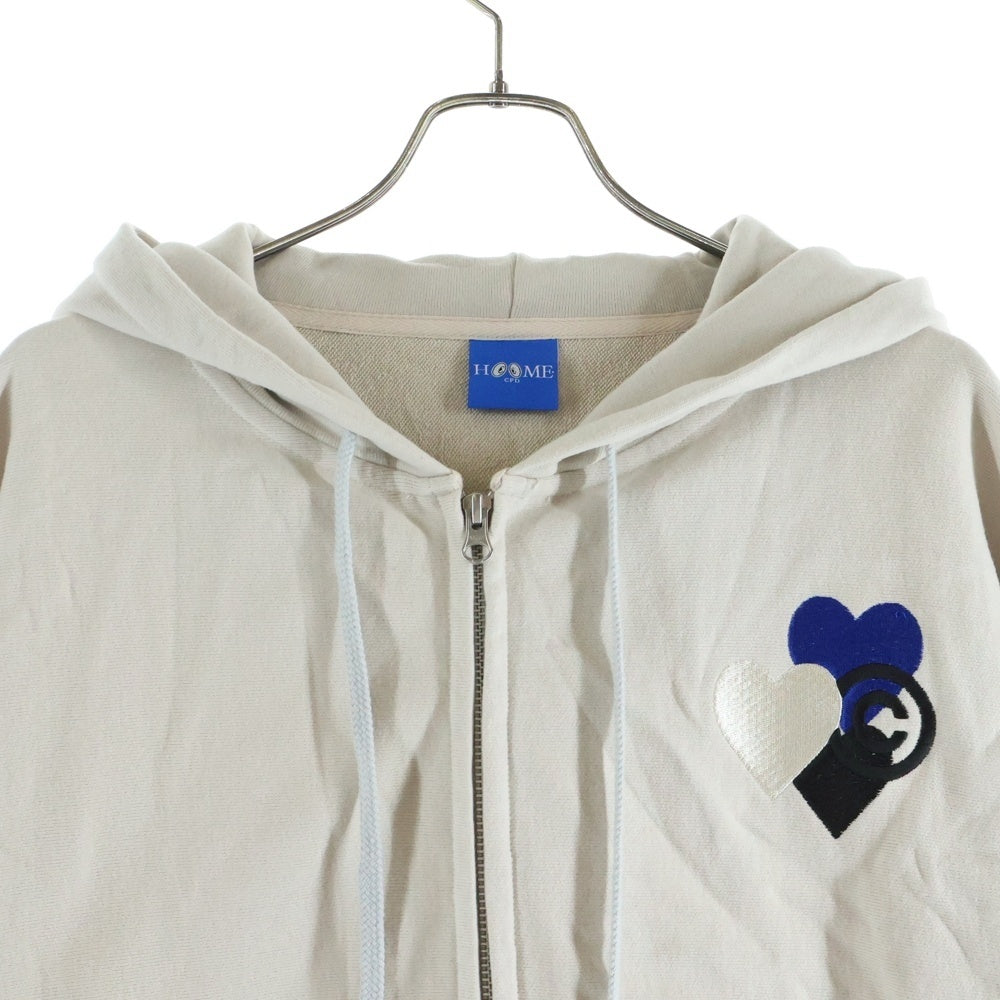 COIN PARKING DELIVERY(コインパーキングデリバリー) LOVE STITCH HOODIE ラブステッチ ジップアップスウェットフーディー パーカー アイボリー