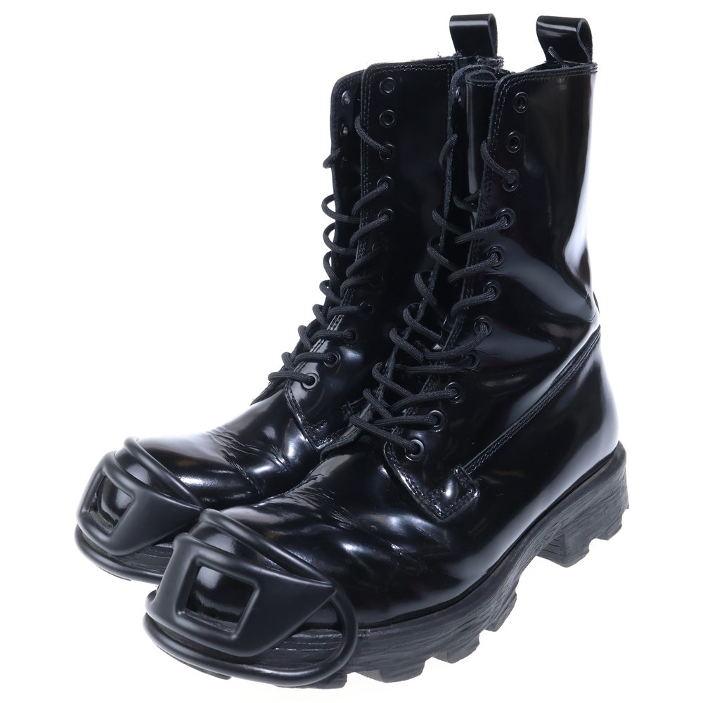 DIESEL(ディーゼル) D-HAMMER BT D フロントDロゴ サイドジップアップ ロングブーツ ブラック US10/28cm Y03228
