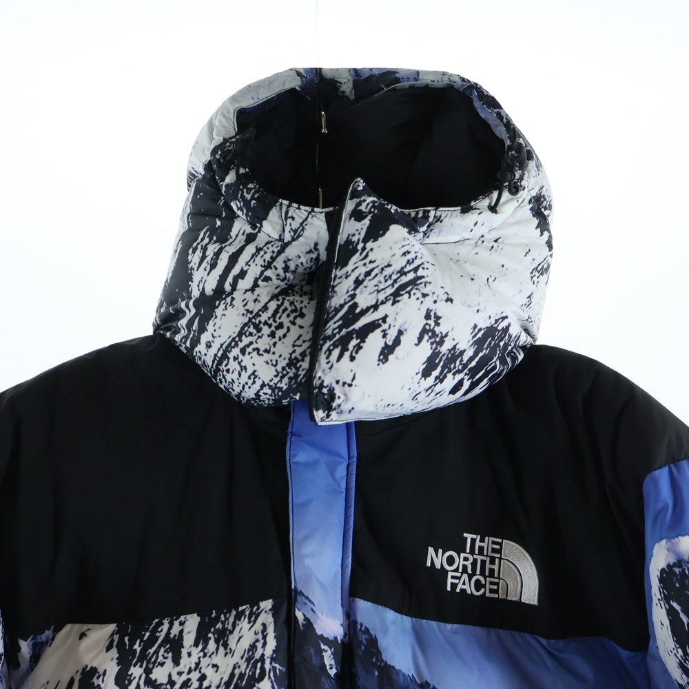 SUPREME(シュプリーム) 17AW ×THE NORTH FACE Mountain Baltoro Jacket ザノースフェイス マウンテンバルトロ 雪山 フーデッドダウンジャケット ブルー/ホワイト ND91701I