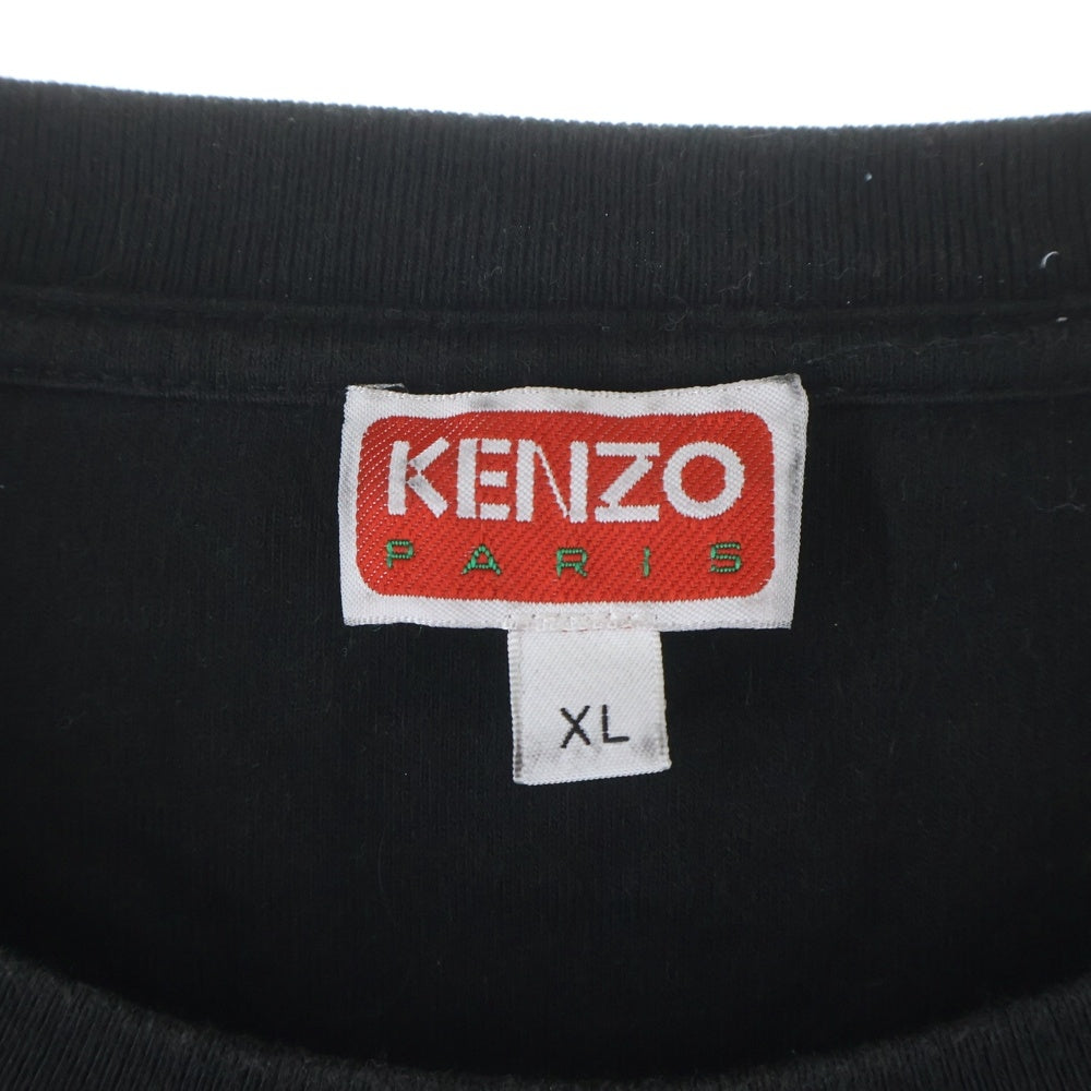 KENZO(ケンゾー) KENZO POP ケンゾーポップ フラワーエンブロイダリー ロングスリーブ クルーネック 長袖Tシャツ カットソー ブラック