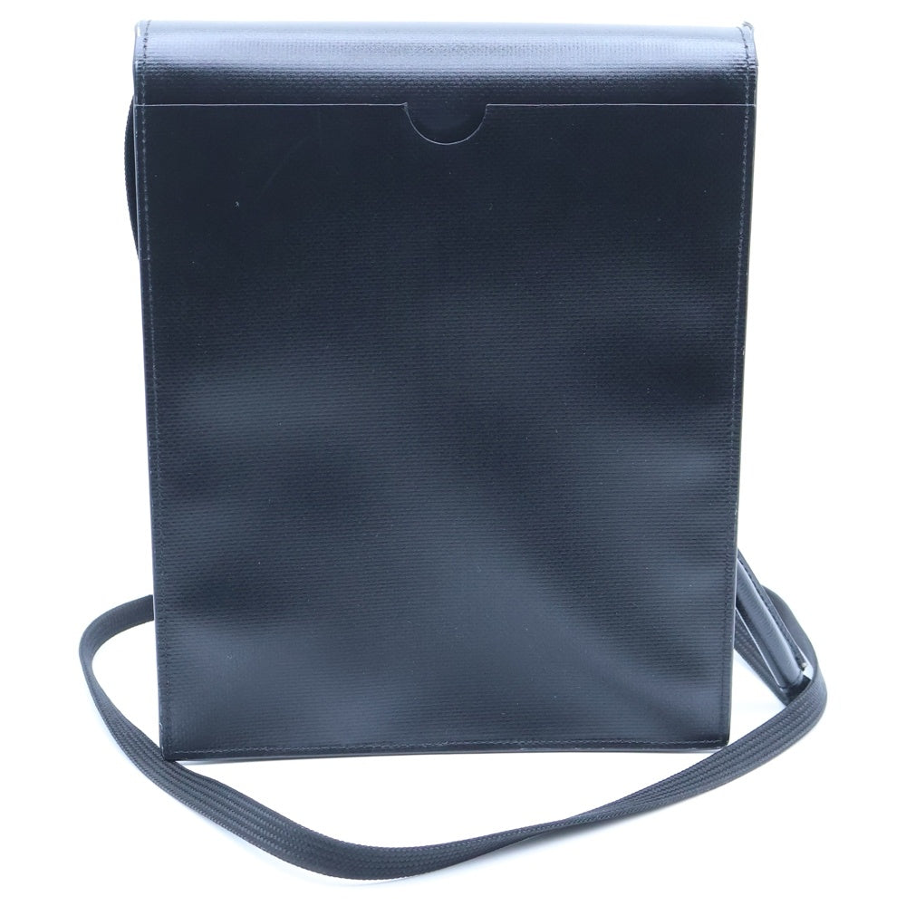 MARNI(マルニ) ロゴプリント スナップボタン レザー ショルダーバッグ ブラック SBMQ0036A1 レディース