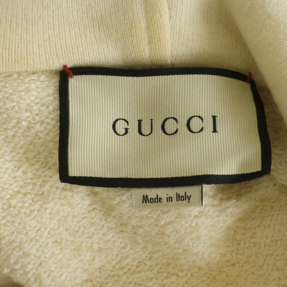 GUCCI(グッチ) 18SS オールドロゴプリント スウェット プルオーバーパーカー アイボリー 454585-X5J57
